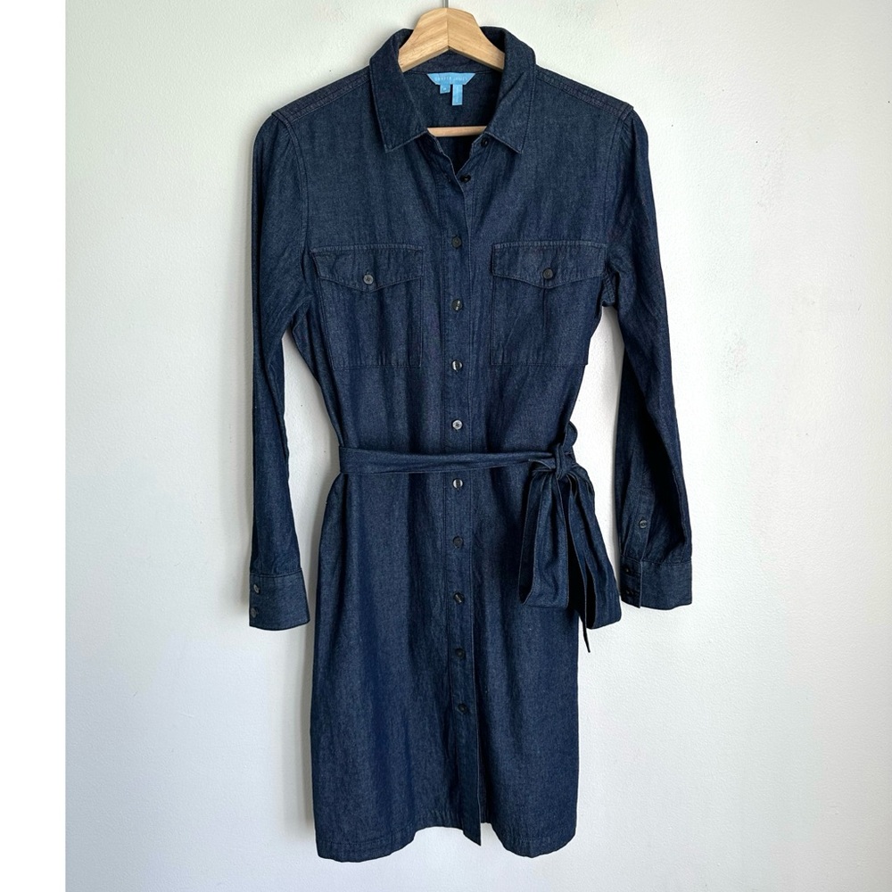 Draper James • Chambray Shirt Dress in Indigo - Picture 2 of 5